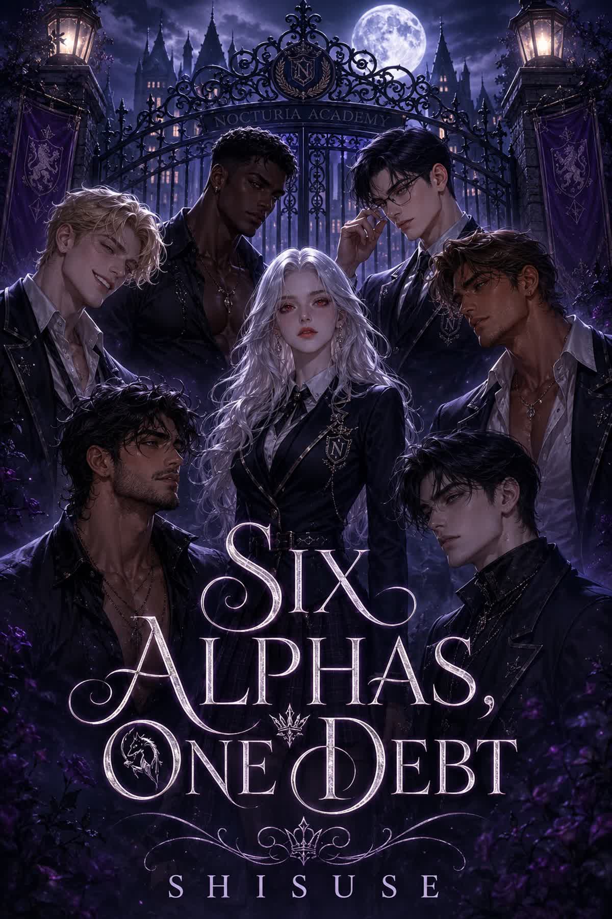 Cover art for Six Alphas, One Debt